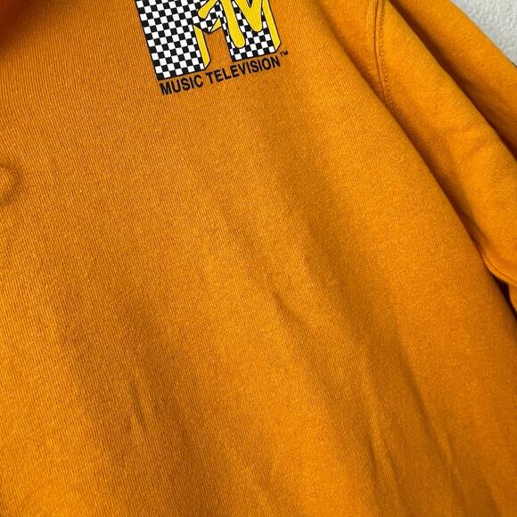 MTV Womens Mustard Yellow Quarter Zip Logo Sweater Longsleeve Sweater Size Small - Picture 8 of 8